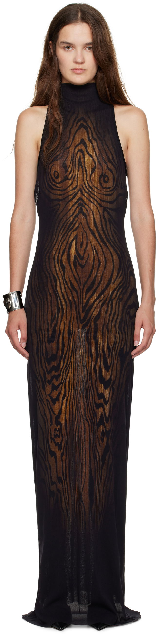 Jean Paul Gaultier 'The Long Draped Wood' Maxi Dress
