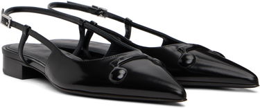 Кецове и обувки Marni Marni Leather Trunkaroo Pointed Toe Slingback Ballerina Flats Черно | SAMS029301 P7403, 3