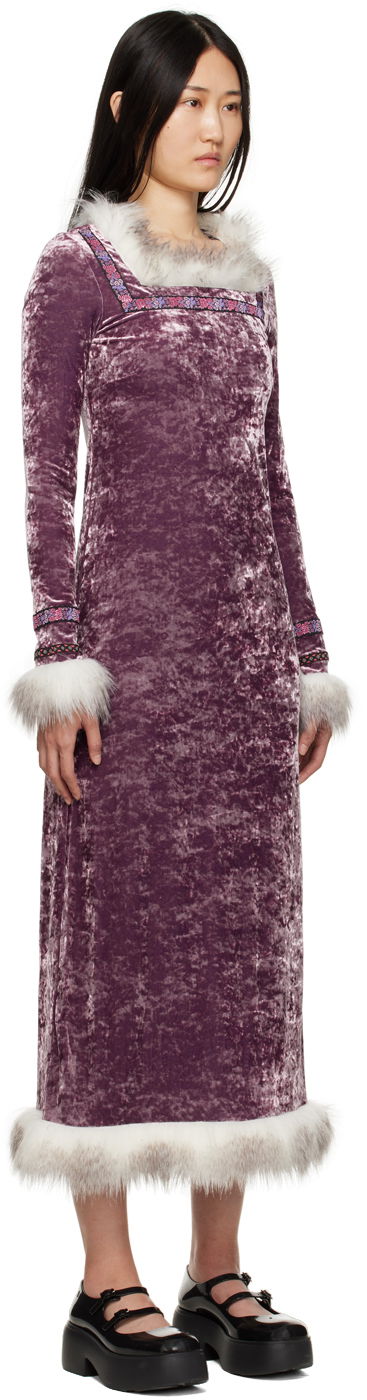 Pокля Anna Sui Anna Sui Princess Audrey Velvet Dress Лилаво | 1123F74, 1