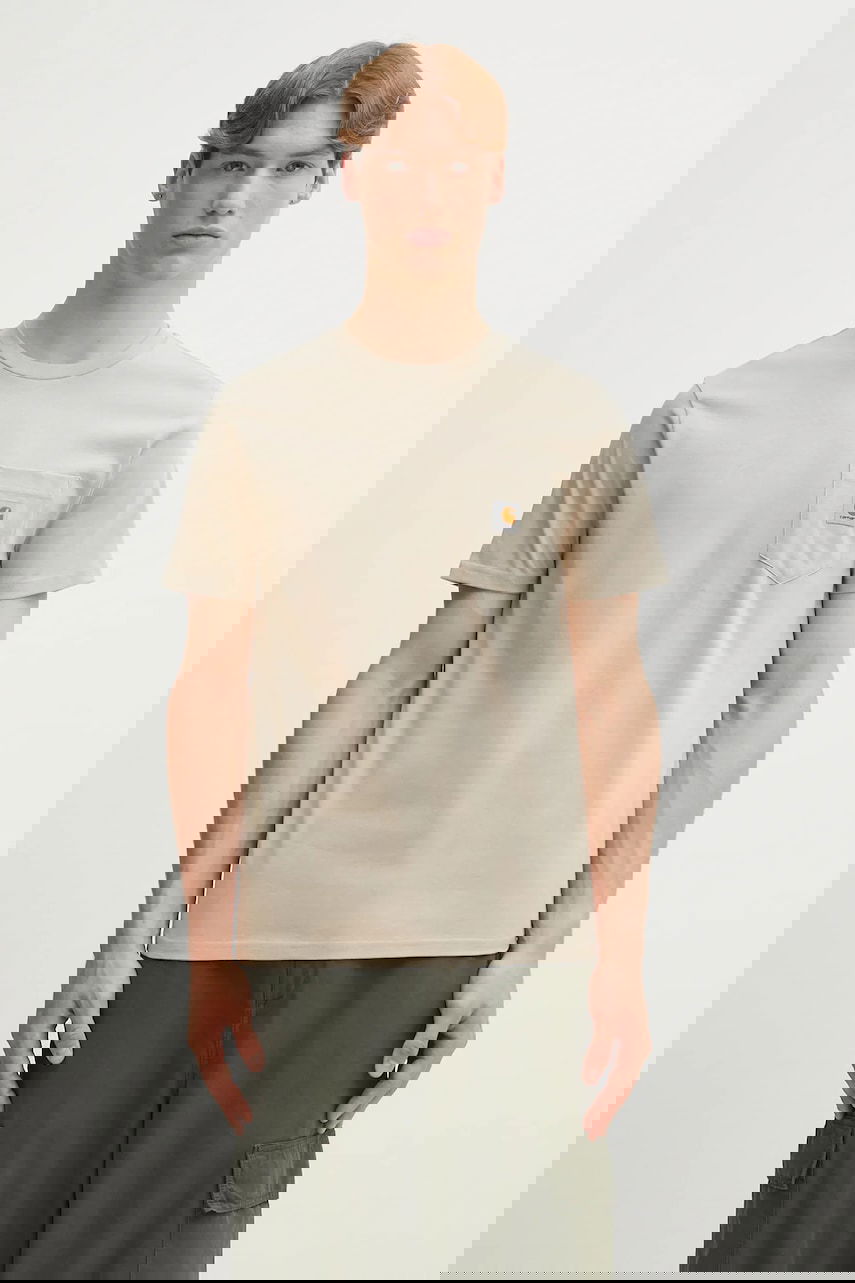 Тениска Carhartt WIP S/S Pocket T-shirt Бежово | I030434.G1XX, 0