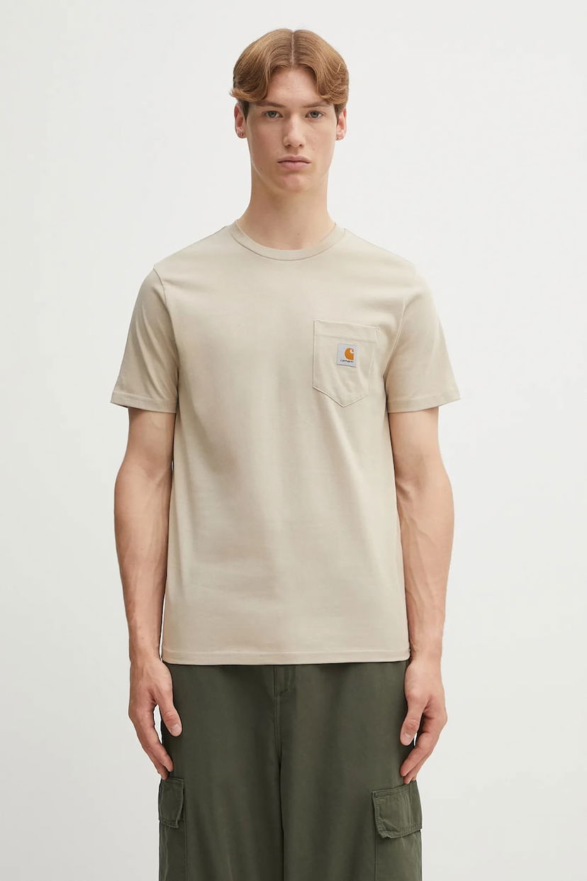 Тениска Carhartt WIP S/S Pocket T-shirt Бежово | I030434.G1XX