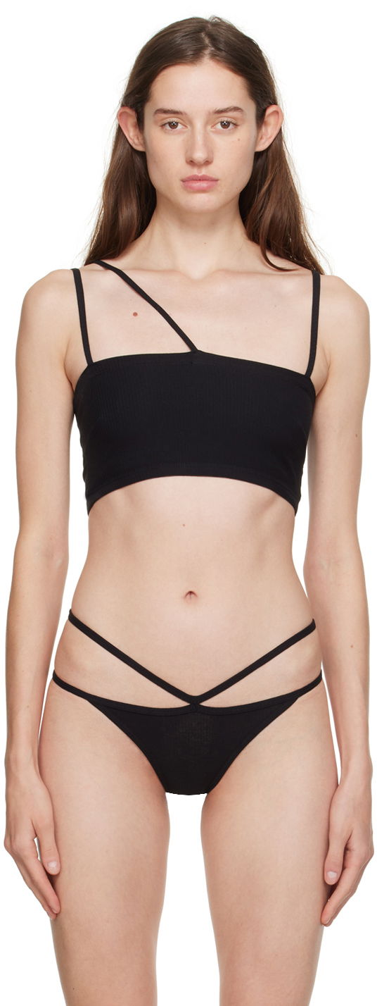 Сутиен Baserange Asymmetrical Strap Bralette Черно | BRNI-RB-000