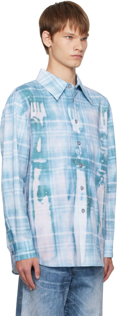Риза Andersson Bell Andersson Bell Trompe L'oeil Printed Check Shirt Синьо | atb1340m, 1