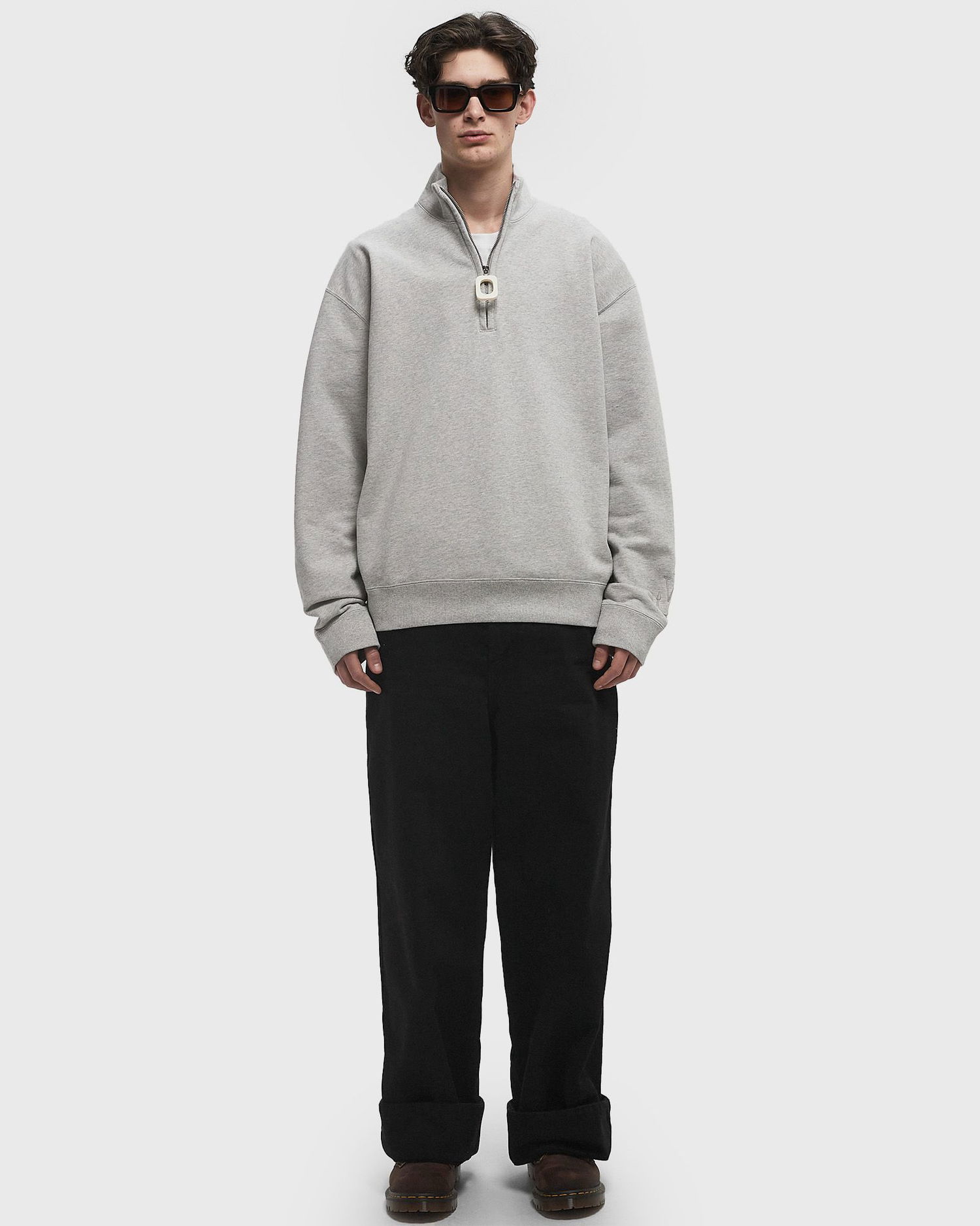 Пуловер JW Anderson JW Anderson Half-Zip Sweatshirt Сиво | JW0225-PG1632-905, 1