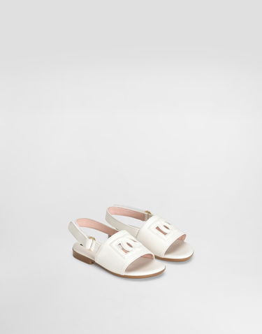 Аксесоари Dolce & Gabbana Dolce & Gabbana Calfskin Sandals With Cut-Out DG Logo Бяло | D20100A12238S936, 1