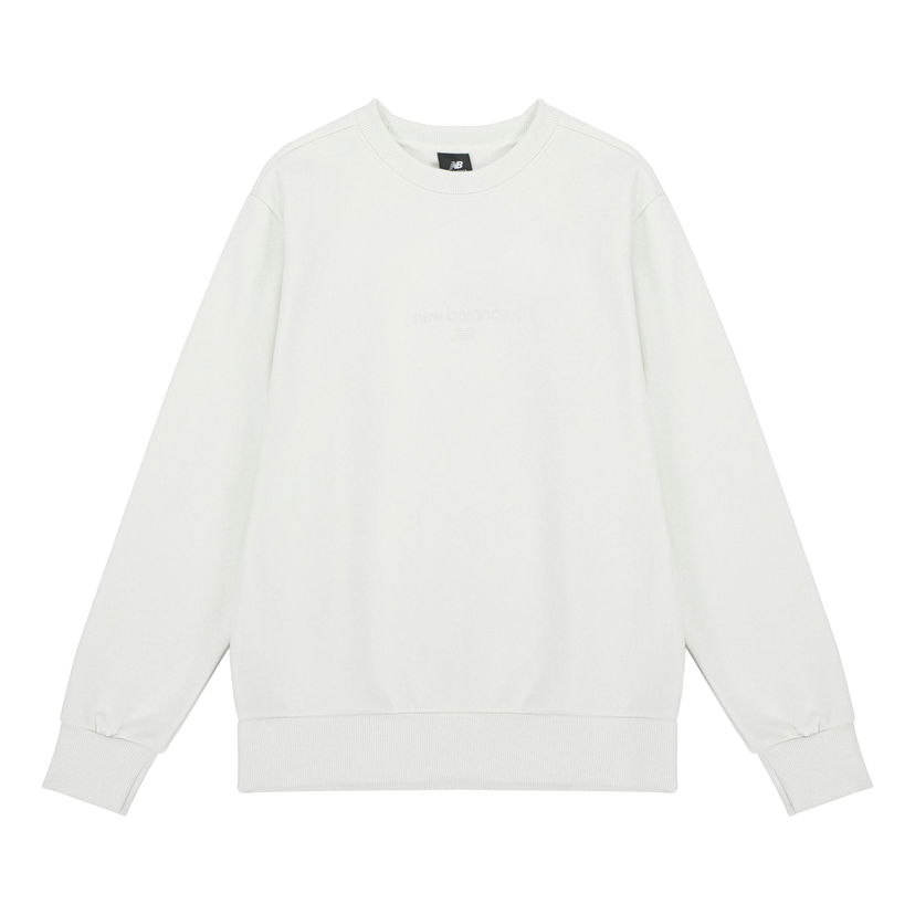 Суитчър New Balance Round Neck Pullover Бяло | AMT21555-IV
