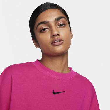 Суитчър Nike Dámská volnější flísová mikina s kulatým výstřihem Sportswear Phoenix (větší velikost) - Růžová Розово | DQ5761-615, 1