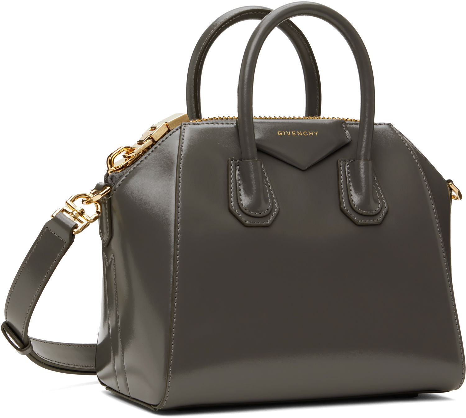 Голяма пазарска чанта Givenchy Mini Antigona Leather Shoulder Bag Сиво | BB50TNB13A025, 1