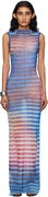 Jean Paul Gaultier High Neck Open Back Printed Maxi Dress