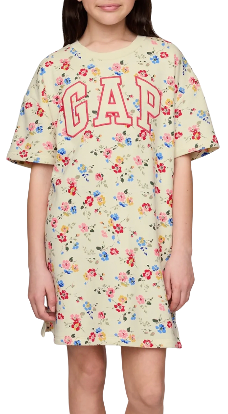 Pокля GAP Floral Print Logo T-Shirt Dress Многоцветен | 781767-01