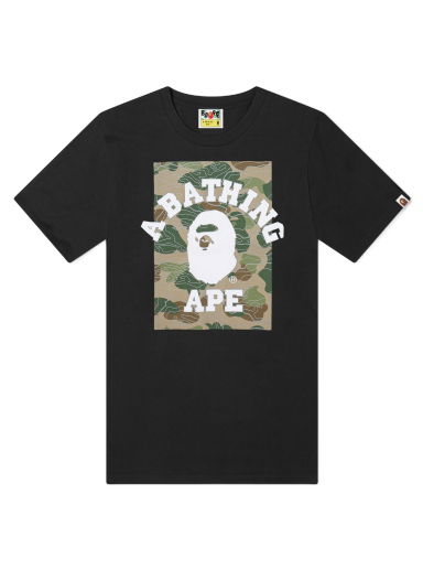 Тениска BAPE Layered Line Camo College T-Shirt Черно | 001TEJ801031M-BLK