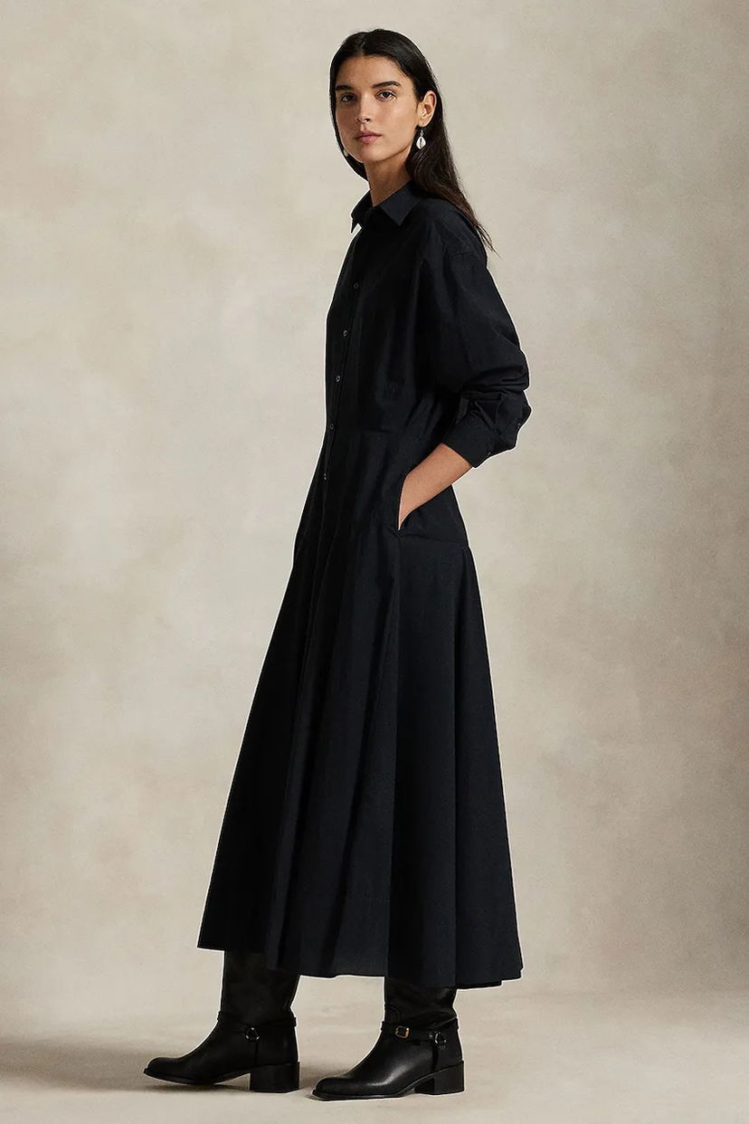 Pокля Polo by Ralph Lauren Polo Ralph Lauren Maxi Shirt Dress Черно | 211972042