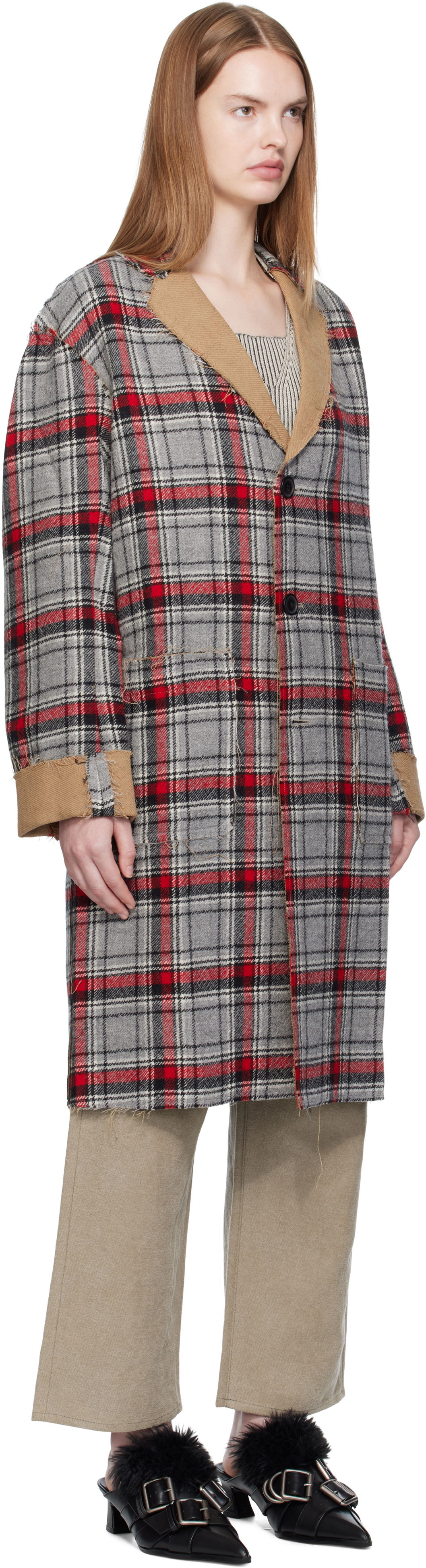 Палта R13 R13 Raw Cut Reversible Coat Многоцветен | R13WR469-R566A, 1