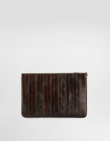 Дамска чанта Dolce & Gabbana Eel Leather Briefcase Clutch with Wrist Strap Кафяво | BP3294A8A5381300, 3