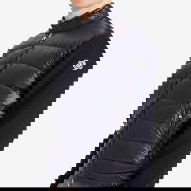 Пухо яке Moncler Men's Extrafine Wool Cardigan Hybrid Jacket, Size Large Тъмно синьо | 9B000-16-M1131-776, 5