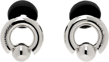 Обеци Balenciaga Silver & Black Berlin Ball Earrings Металик | 807883 TZBSS, 0