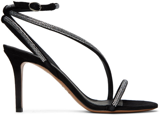 Isabel Marant Atria Rhinestone-Embellished Strappy Heeled Sandals