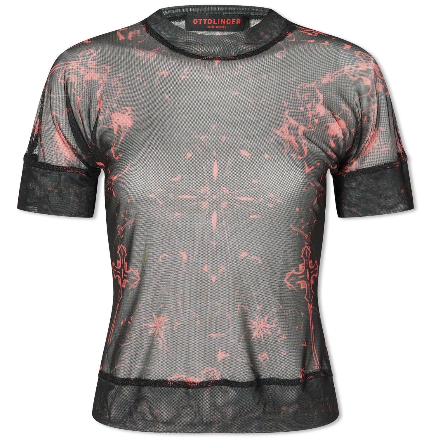 Тениска Ottolinger Ottolinger Mesh T-Shirt Черно | 100119-SKRIBB, 0