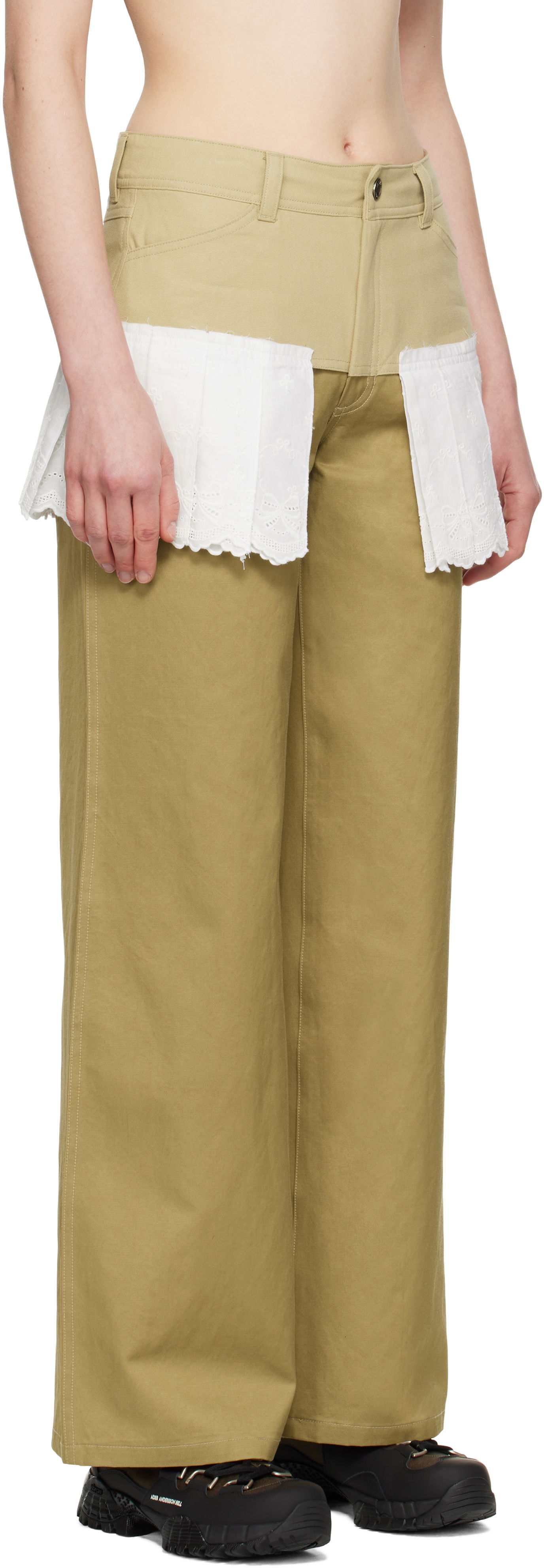 Панталони Andersson Bell Andersson Bell Lace Pleats Skirt Trousers Бежово | apa798w, 1