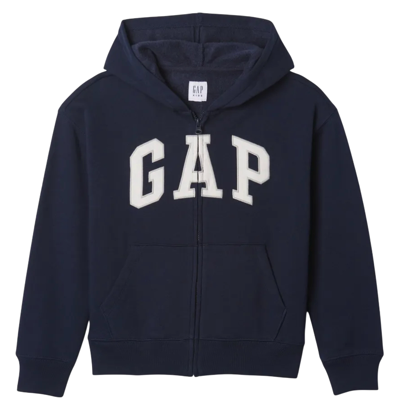 Суитчър GAP Full-Zip Hoodie with Appliqué GAP Logo Тъмно синьо | 645416-00