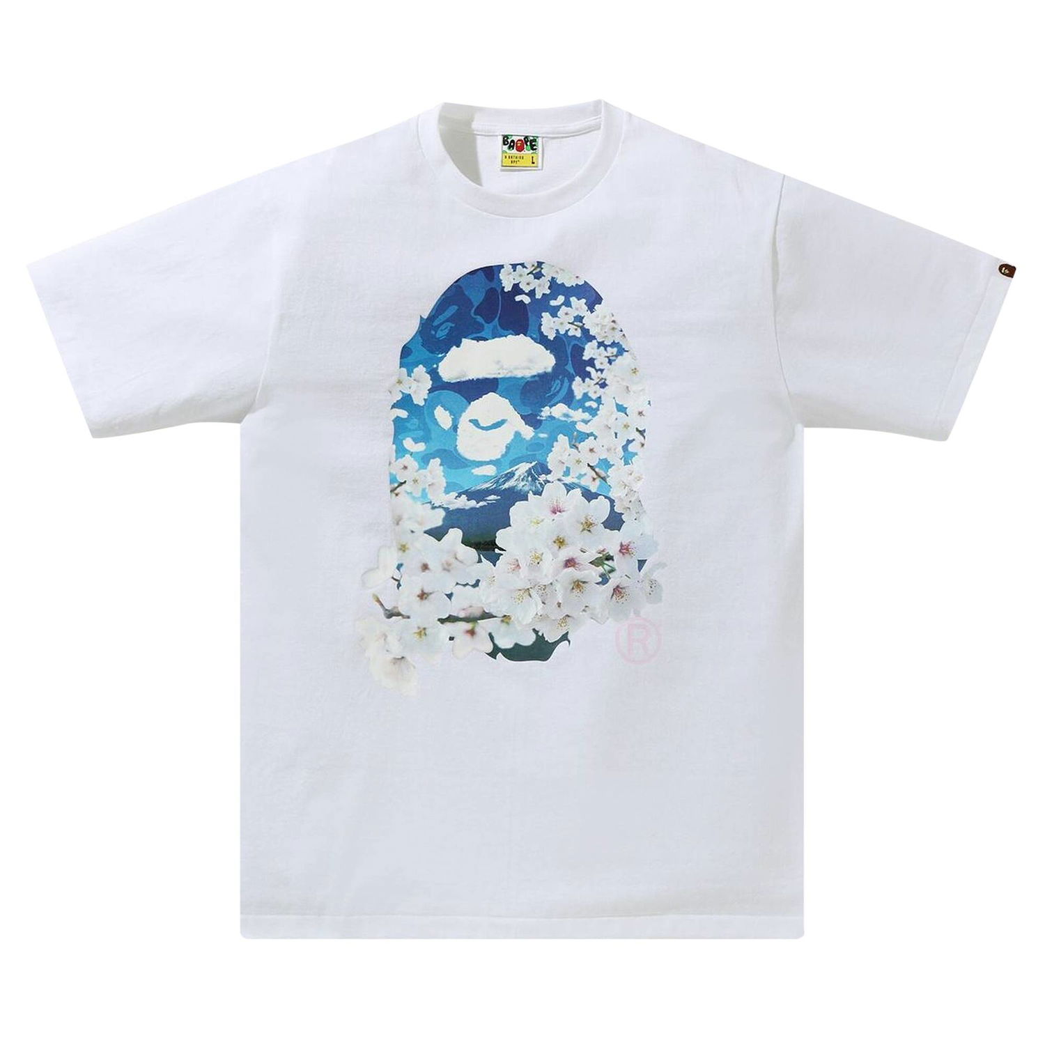 Тениска BAPE Sakura Photo Ape Head Tee Бяло | 1H20 110 028 WHITE, 1