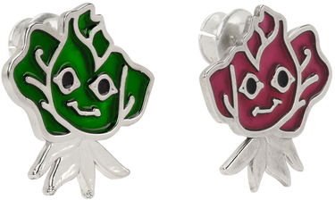 Обеци Chopova Lowena Silver Smile Rose Earrings Зелено | 6118, 1