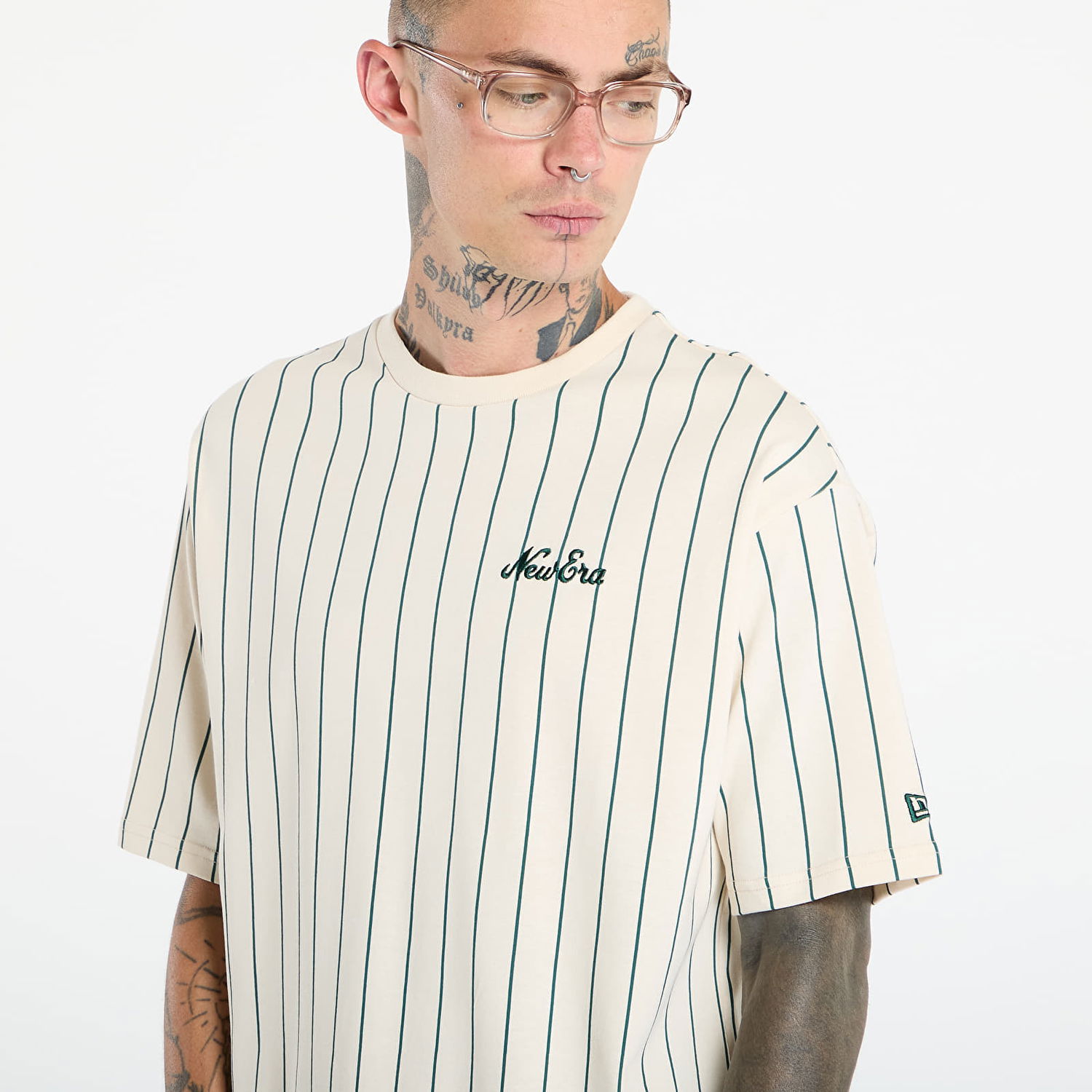 Тениска New Era New Era Pinstripe T-Shirt Бежово | 60684389, 1