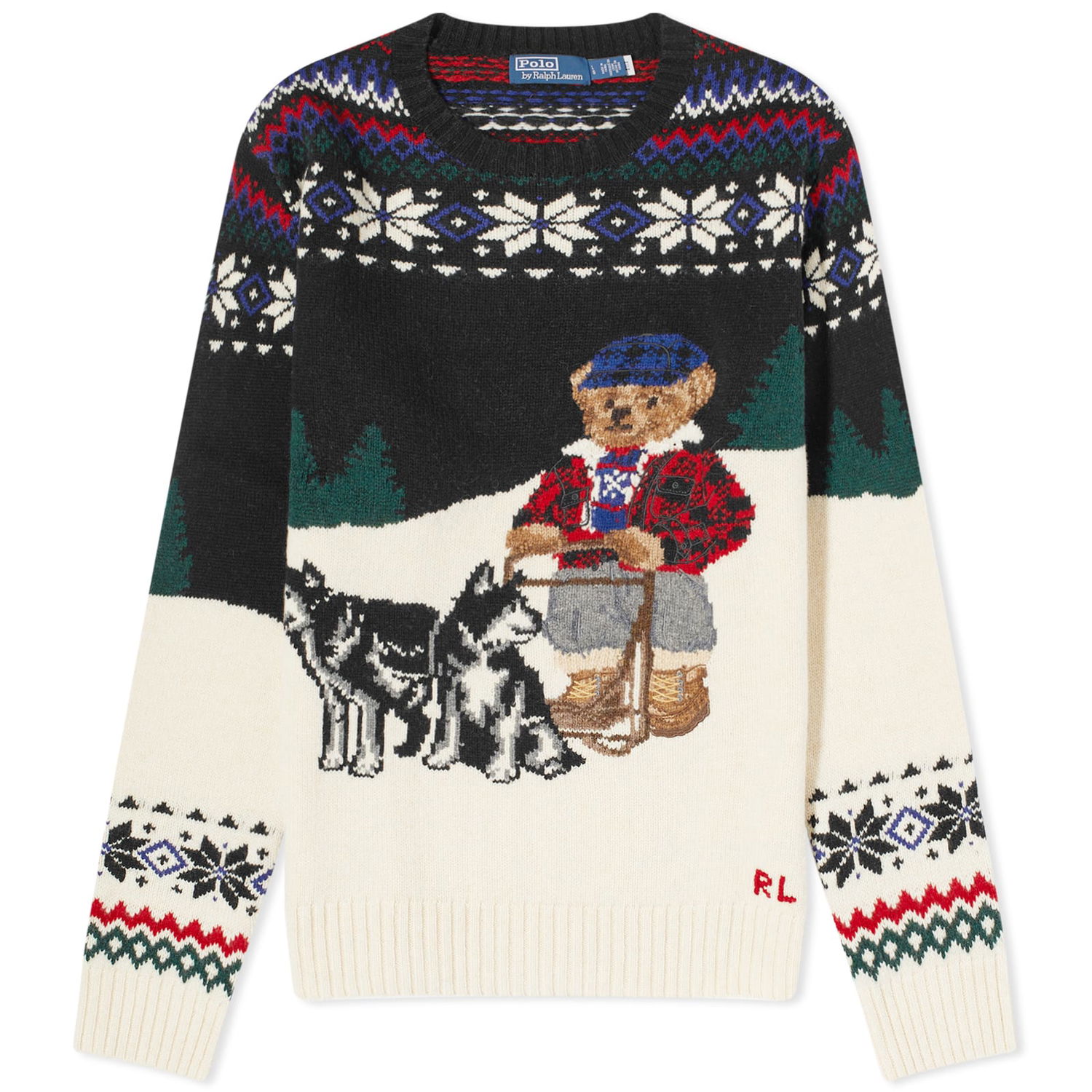 Пуловер Polo by Ralph Lauren Polo Ralph Lauren Dog Sled Bear Crew Knit Snowflake Combo Бяло | 710919624001, 0