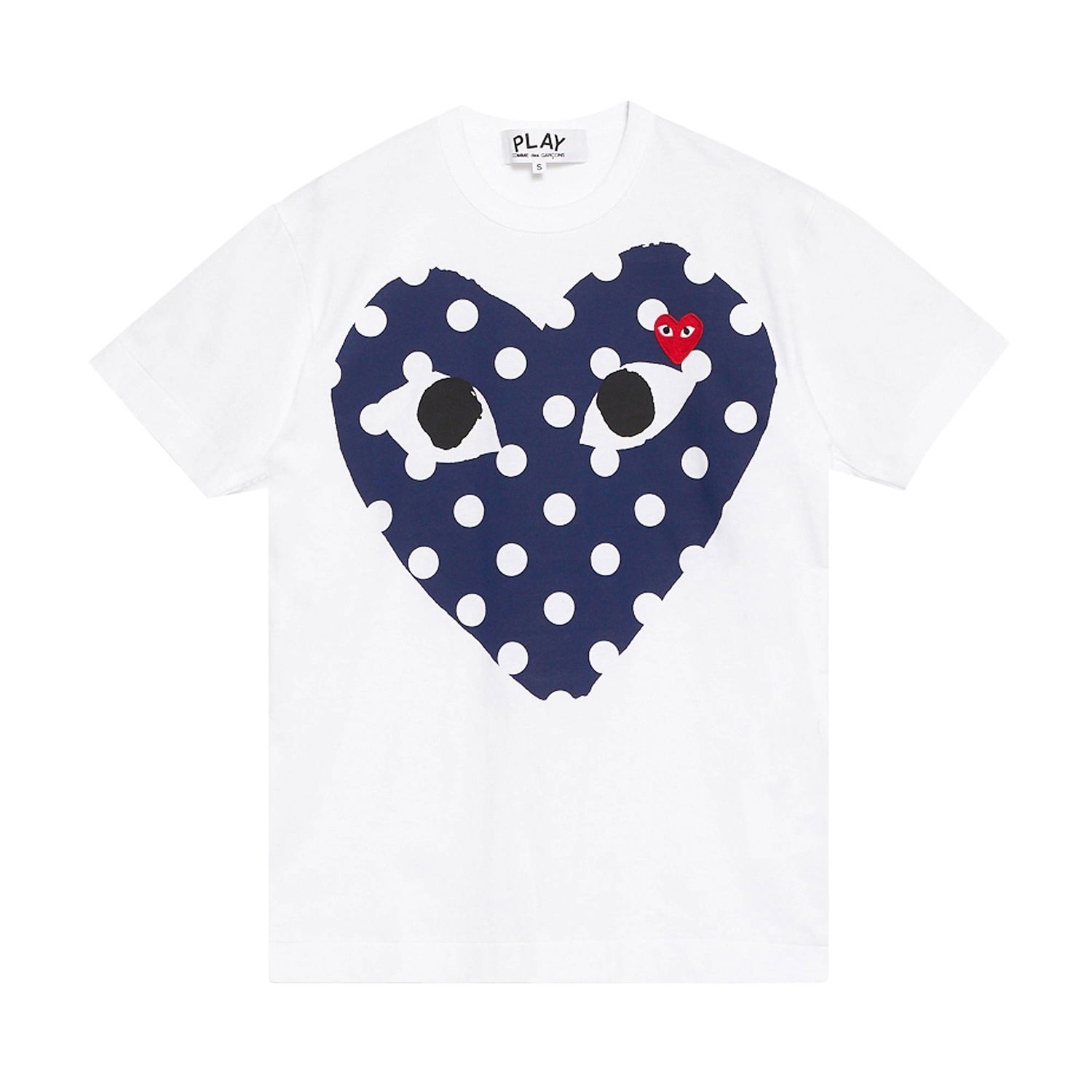 Тениска Comme des Garçons PLAY Polka Dot Full Heart T-Shirt Бяло | AZ T234 051 1, 1
