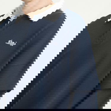 Поло тениска Rhude Layered Long Sleeve Pique Polo Тъмно синьо | RHFW25PO03012-3175, 5