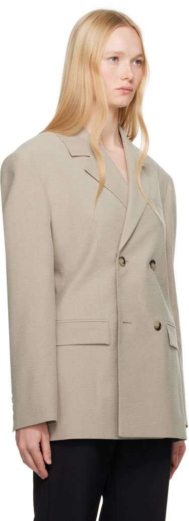 Яке Nanushka Nanushka Diante Double-Breasted Blazer Бежово | NW25SSOW26092, 1