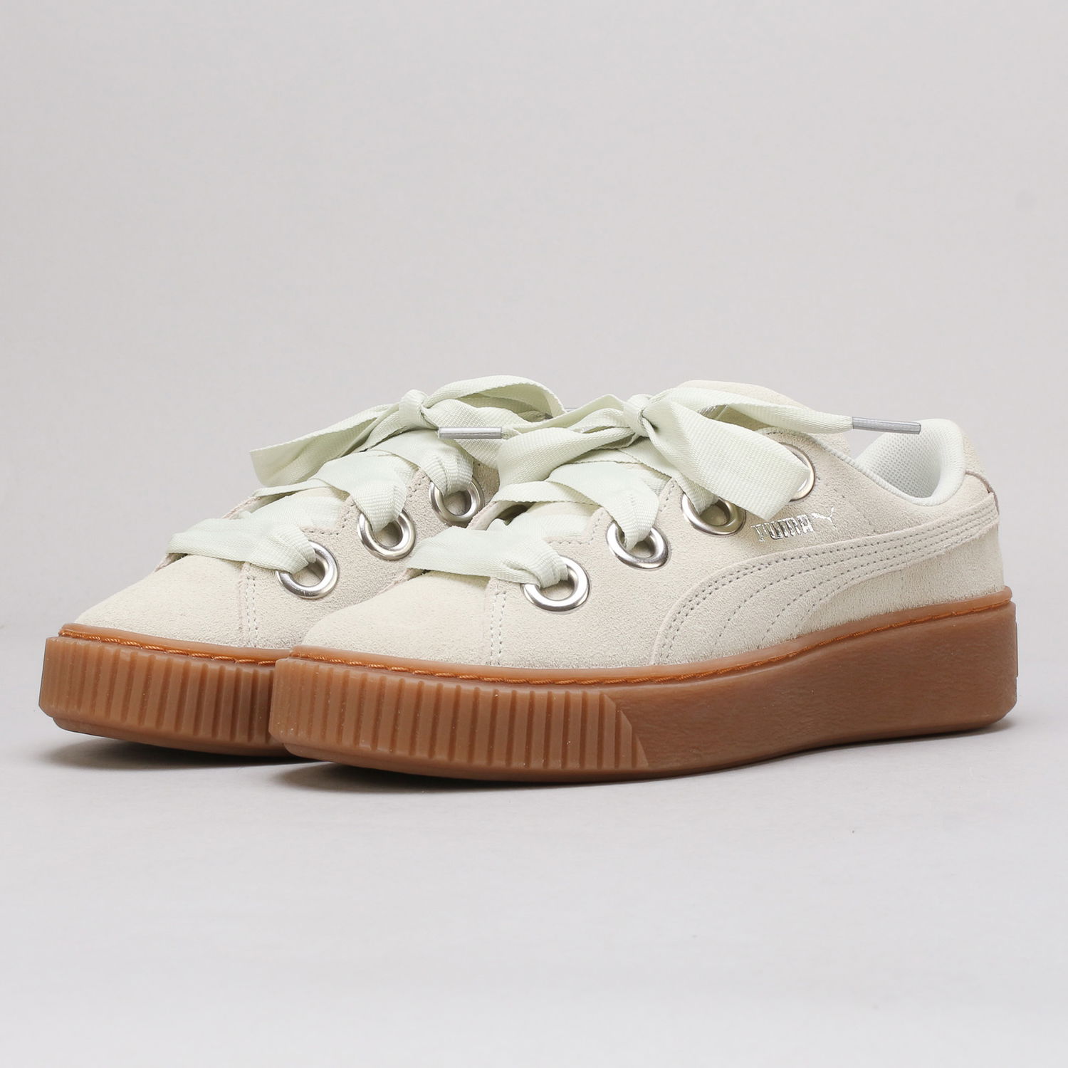 Кецове и обувки Puma Platform Kiss Suede Wn's blue flower - silver Зелено | 366461 02, 0