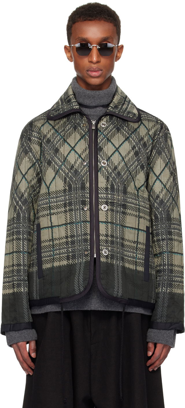 Яке Craig Green Green & Black Quilted Plaid Jacket Зелено | CGAW24CWOJKT68