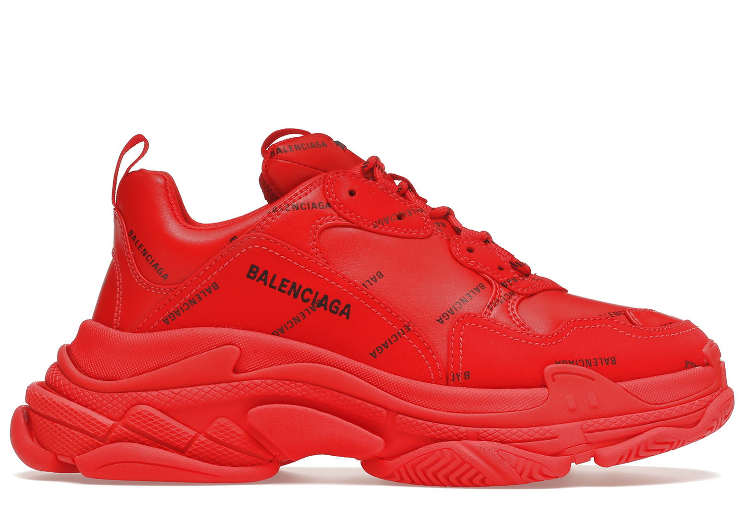 Кецове и обувки Balenciaga Triple S Allover Logo Red Червено | 536737W2FA16010, 0