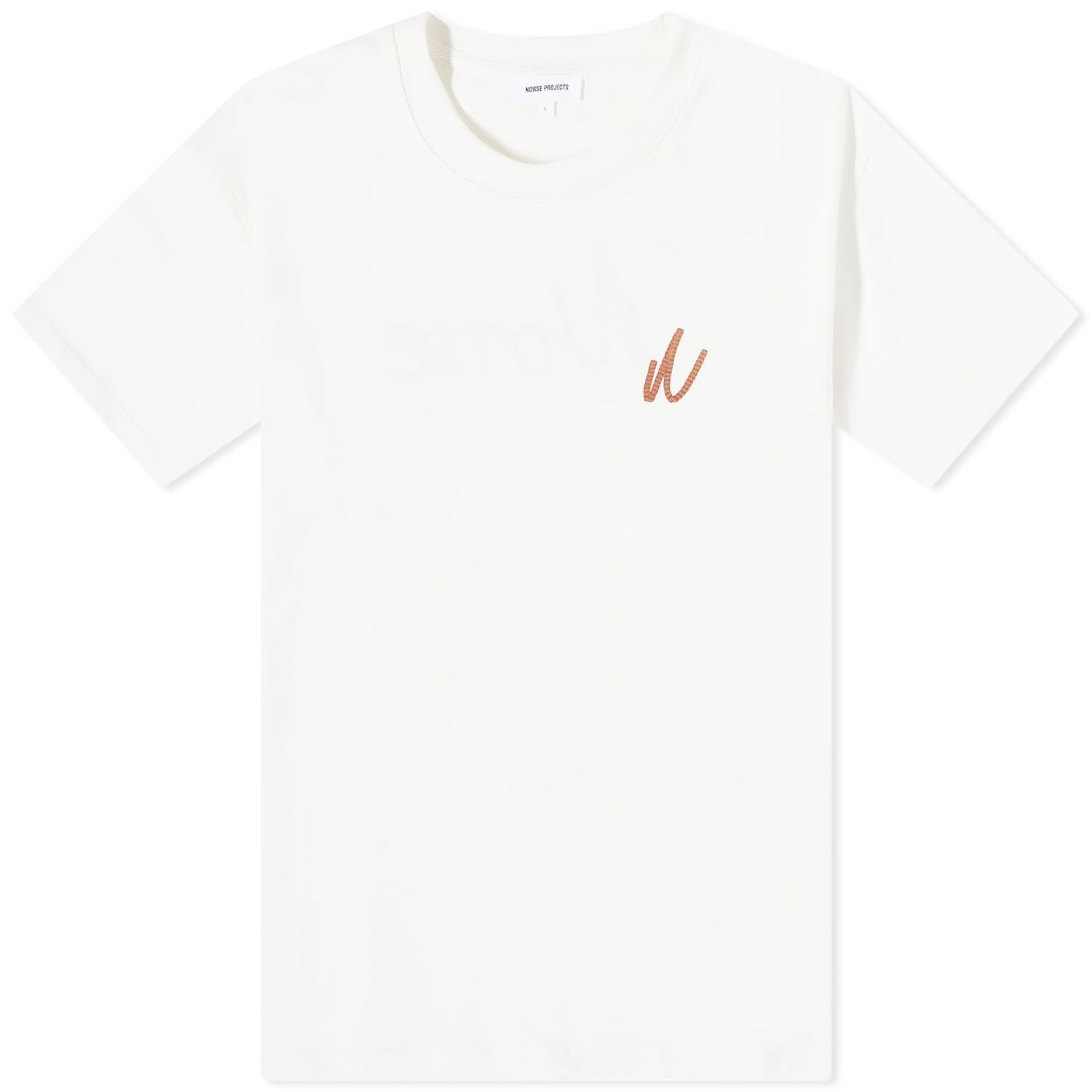 Тениска NORSE PROJECTS Johannes Chain Stitch Бяло | N01-0648-0957, 0