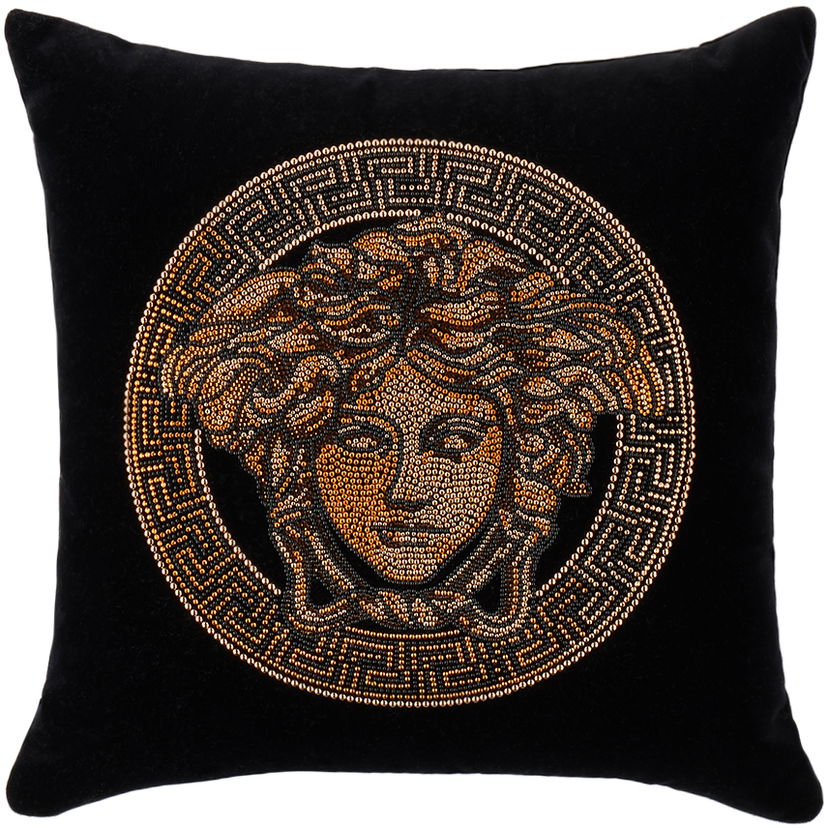 Домашен декор Versace Black Studded Icon Cushion Черно | ZCU454500_ZCOV0002