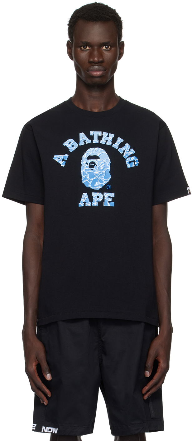 Тениска BAPE ABC Sea Surface Camo College T-shirt Черно | 001TEK701005F, 0