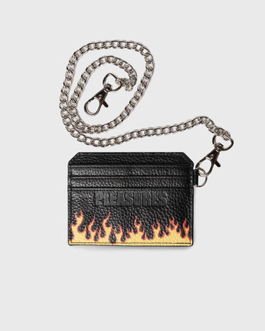 Портфейл Pleasures PLEASURES Leather Card Holder with Chain Черно | P25SU073 BLACK, 3