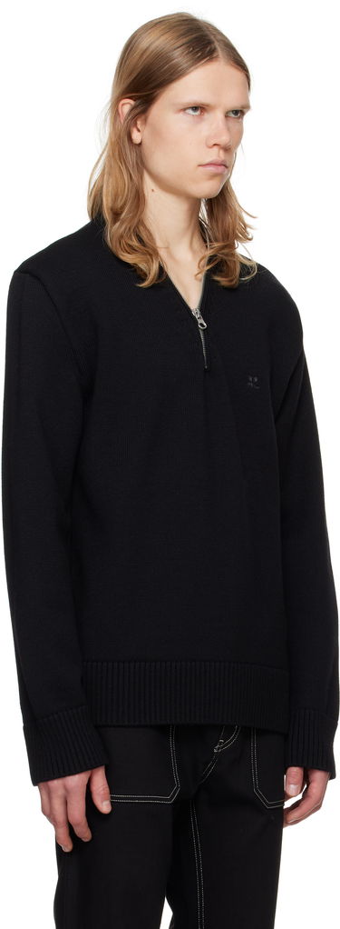 Пуловер Courrèges Zipped Wool Sweater Бяло | 324MPU179FI0036, 4