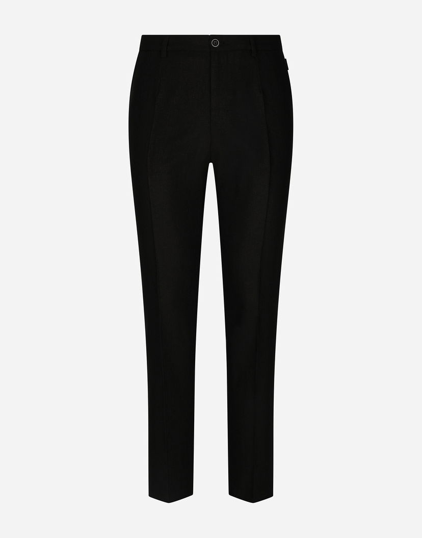 Панталони Dolce & Gabbana Dolce & Gabbana Linen Pants Черно | GY6IETFU4LFN0000