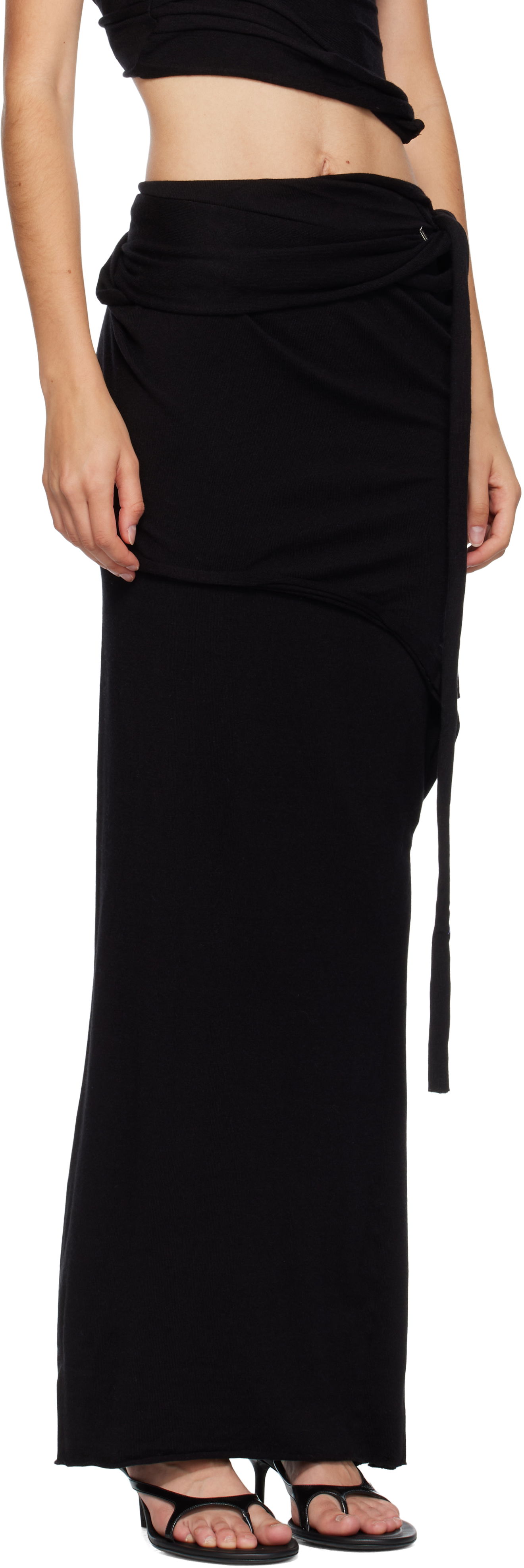 Пола Ottolinger Ottolinger Lounge Drape Maxi Skirt Черно | 107-302007-01, 1