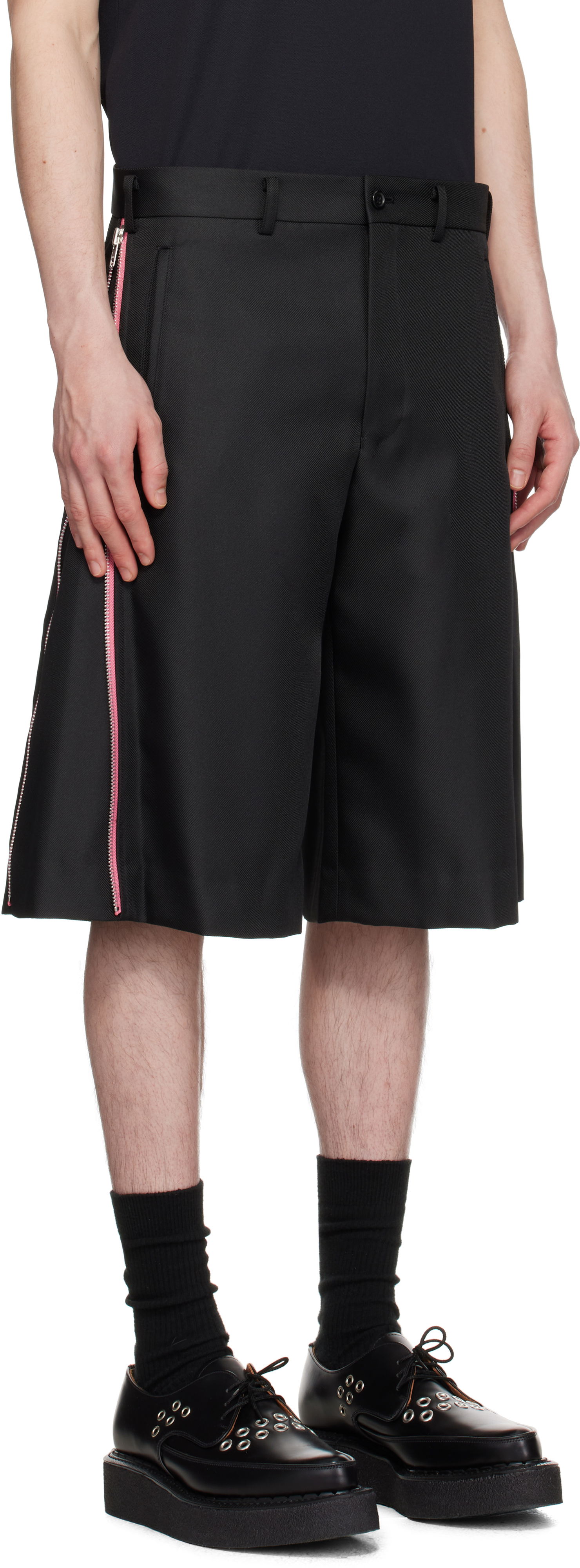 Къси панталони Comme des Garçons Homme Plus Gabardine Zip Shorts Черно | PO-P049-051, 1