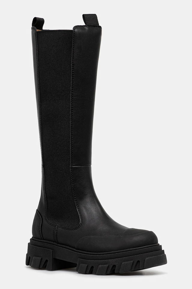 GANNI Cleated High Chelsea Boots