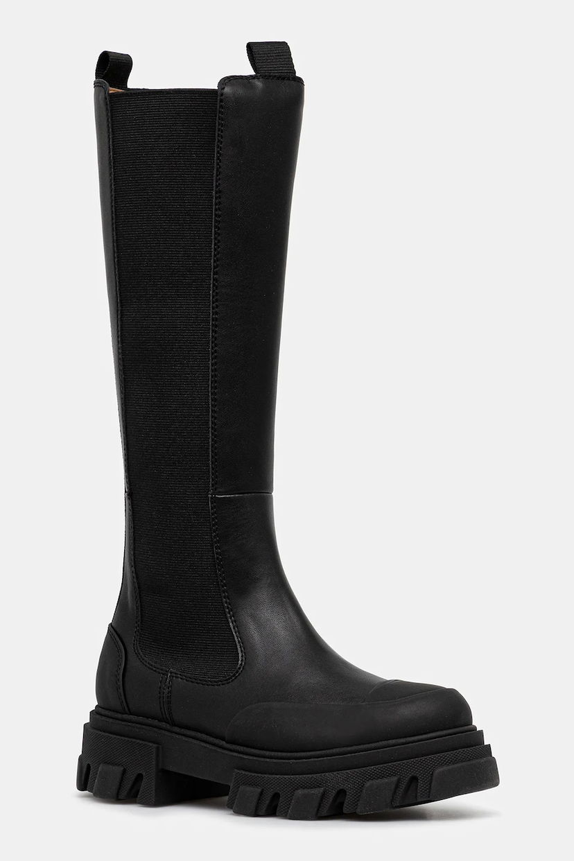 Кецове и обувки GANNI GANNI Cleated High Chelsea Boots Черно | S3240