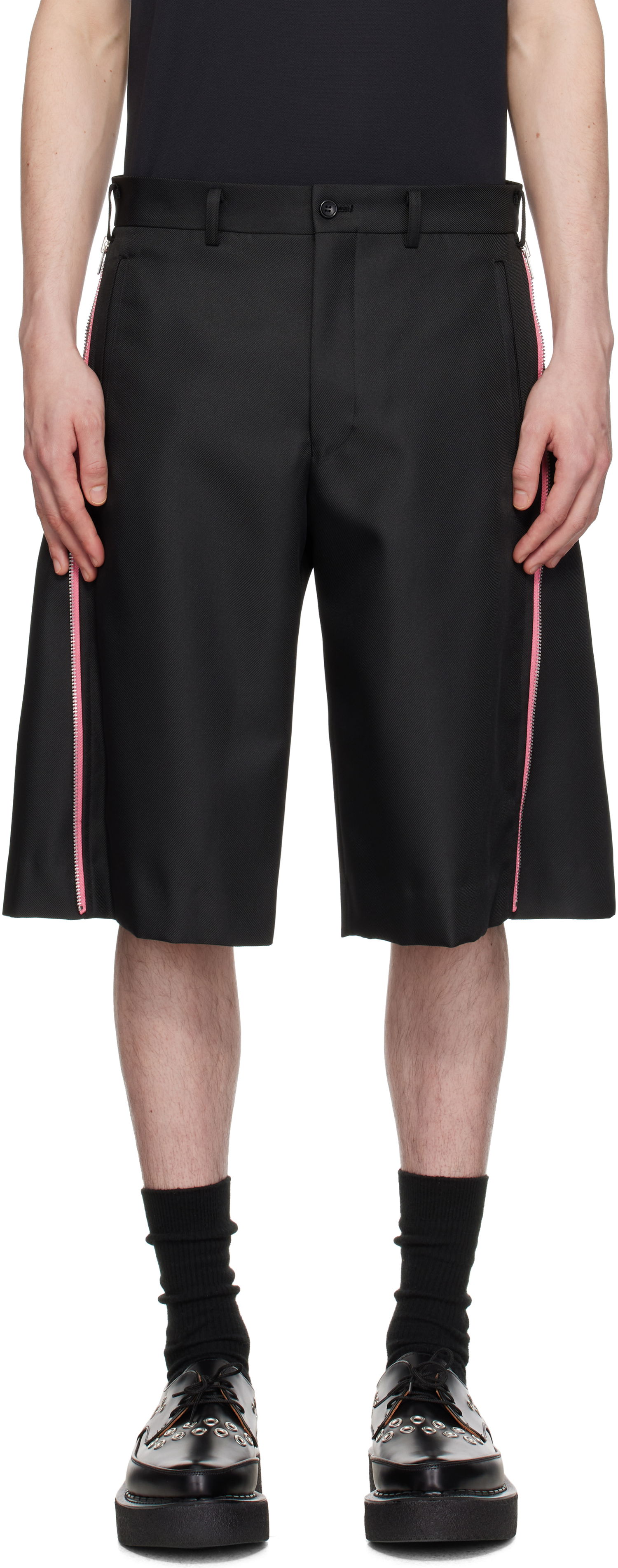 Къси панталони Comme des Garçons Homme Plus Gabardine Zip Shorts Черно | PO-P049-051, 0