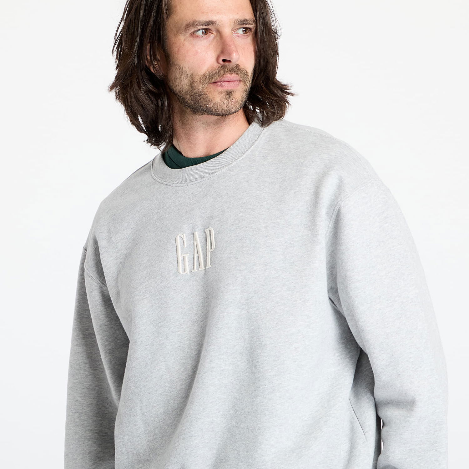 Суитчър GAP GAP Corp Logo Crew Sweatshirt Сиво | 648026-01, 1
