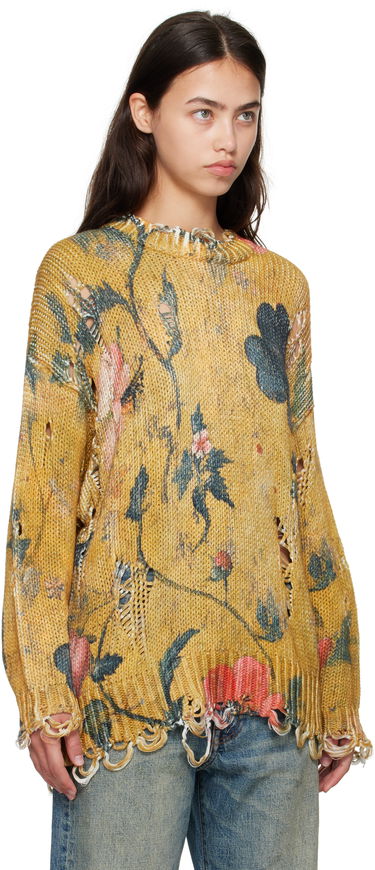 Пуловер R13 R13 Printed Oversized Sweater Жълто | R13WY197-Y222A, 1