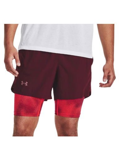 Къси панталони Under Armour Launch 5 2in1 Shorts Бургунди | 1380886-600