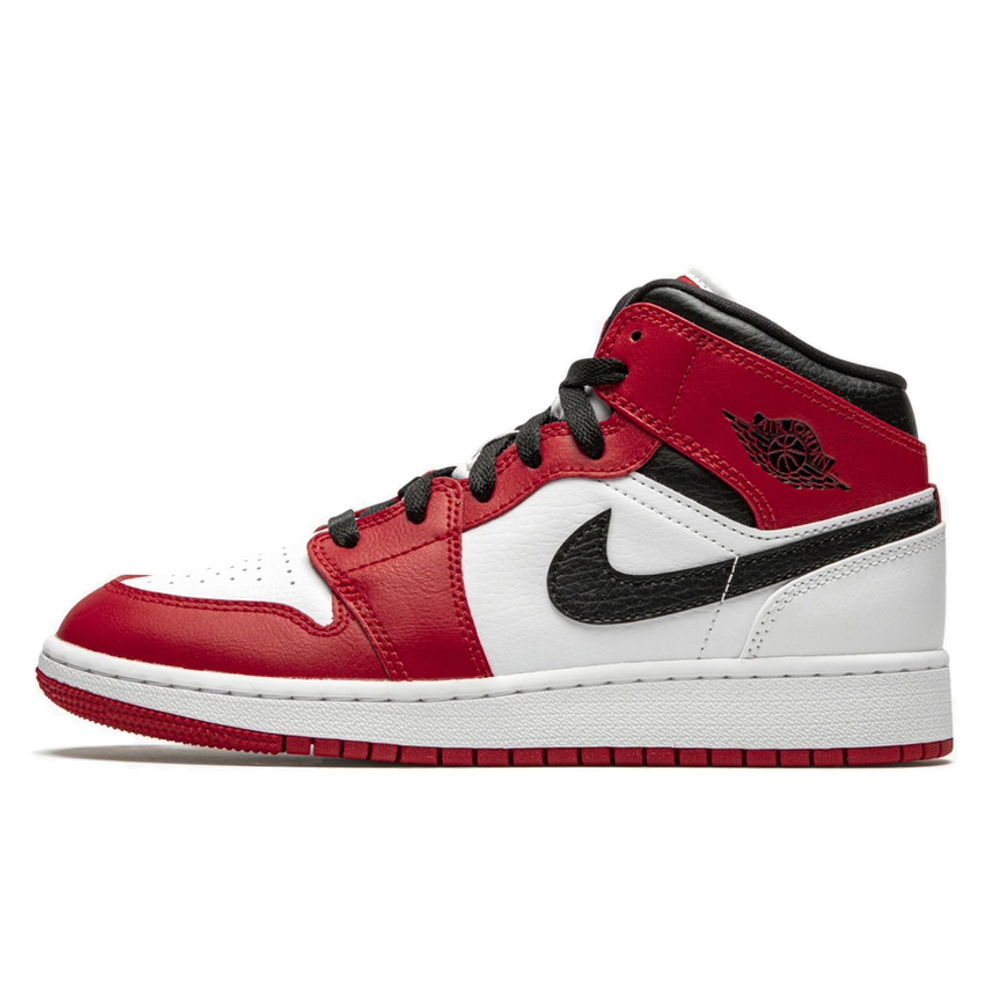 Кецове и обувки Jordan Air Jordan 1 Mid GS "Chicago" Бяло | 554725-173, 0