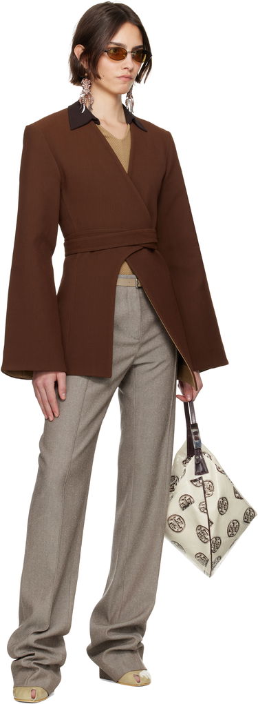 Чанта през рамо Tory Burch Tory Burch T Monogram Balloon Bag Бяло | 171915-102, 3